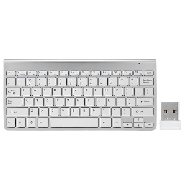 WK100 Super Thin Portable 2.4G Wireless Technology Keyboard for Home/Office-White