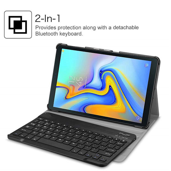 BT tangentbord skyddande fodral med smart sleep tangentbord för Samsung Galaxy Tab A2 10.5 svart