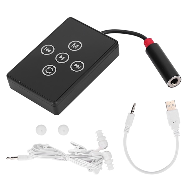 K12 Mini MP3 IPX8 Vanntett Bærbar Kompakt Musikkspiller med Hodetelefoner Øretelefoner Svart