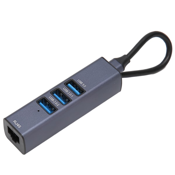 4-i-1 USB C-hubb RJ45 Gigabit Ethernet-port 3 USB-portar USB C till Ethernet-adapter med förvaringshål för bärbara datorer och surfplattor