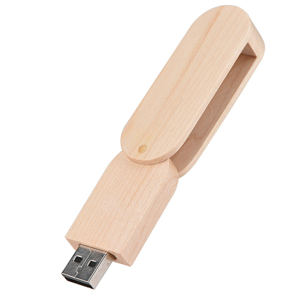 Roterende Woody USB 2.0 Hukommelseslagerenhed Thumb Flash Drive U Disk (Ahorn, 16GB)