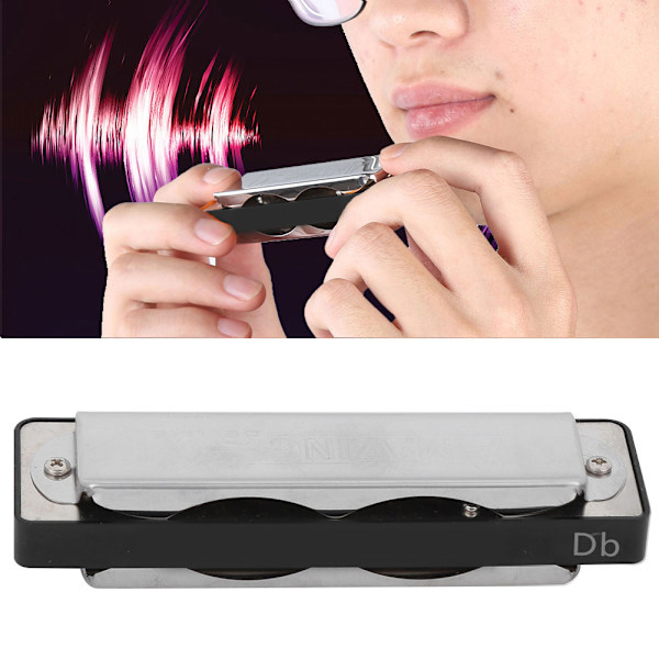 Blues Harmonika 10 Huller Mundharmonika Db Nøgle ABS Resin Professionel Begynder Blæseinstrument Blue