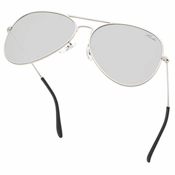 Klassinen polarisoitu Aviator aurinkolasit UV peililinssi metalli retro sävyt