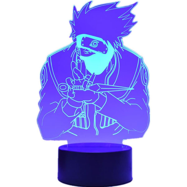 Kreativ 3D Optisk Illusion Nattlampa Kakashi Akryl LED Touch/Fjärrkontroll Färgrik