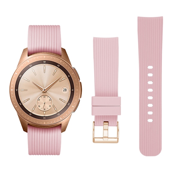 Blød silikone urrem udskiftning armbånd til Sumsung galaxy Watch R810 42mm (Pink)