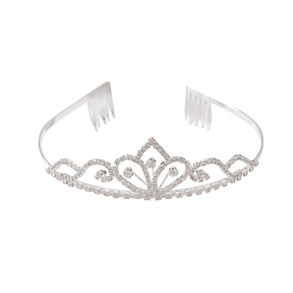 Glittrande kvinnlig prinsessbröllopskrona bröllopskristallkrona huvudbonad hårsmycken accessoarer Type 7