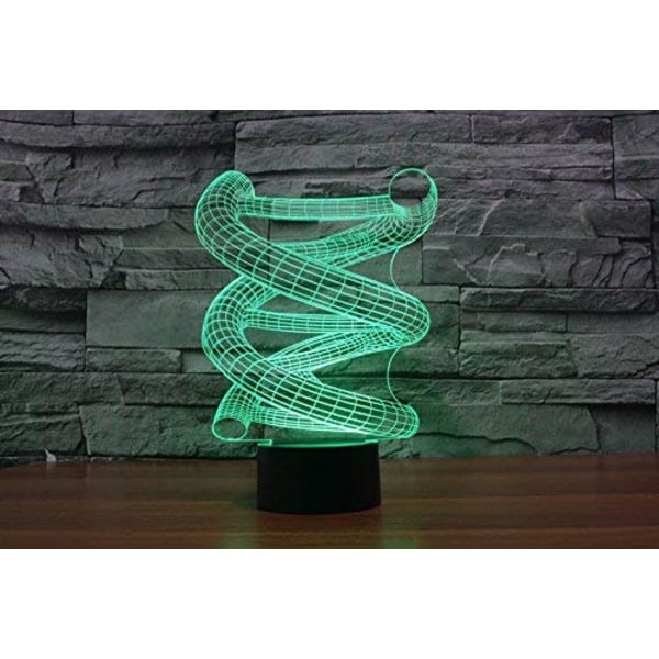 3D DNA Abstrakt Nattlys 7 Fargeendring LED Bordlampe Julegave