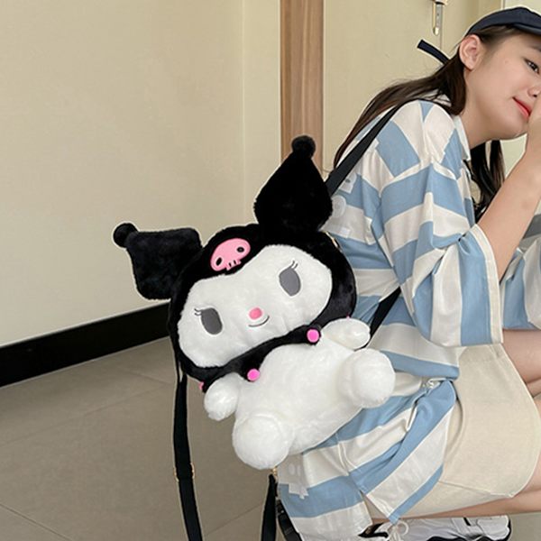 Kawaii pehmoinen reppu Anime-lelu pehmoinen olkalaukku Pehmeä sarjakuva koululaukku tytöille Syntymäpäivälahja  Yksi koko Black
