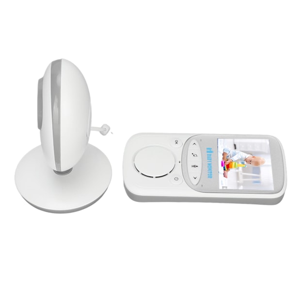 LCD Video Baby Monitor Bærbar Sikkerhed Nanny Kamera Infrarød Nattesyn 2 Vejs Audio Talk 8 Vuggeviser 100‑240V EU Stik 100‑240V