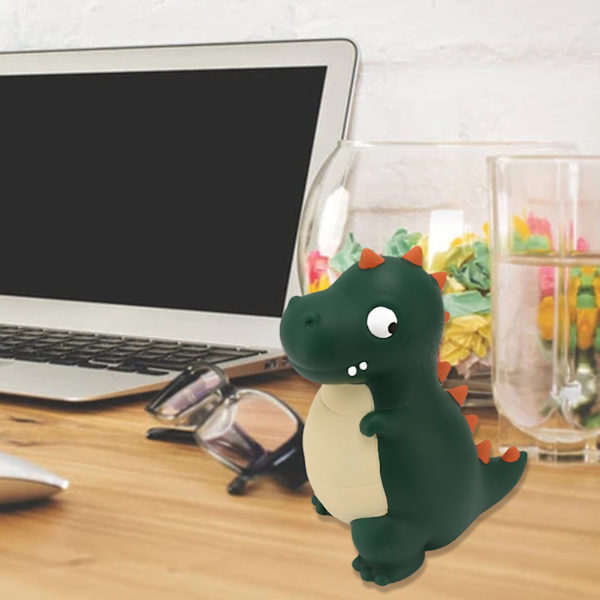 Dinosaurie Spargris Söt Cartoon Pengar Spara Box Fall Motstånd Pengar Mynt Bank Skrivbord Dekoration Pojkar Flickor Present Green Small