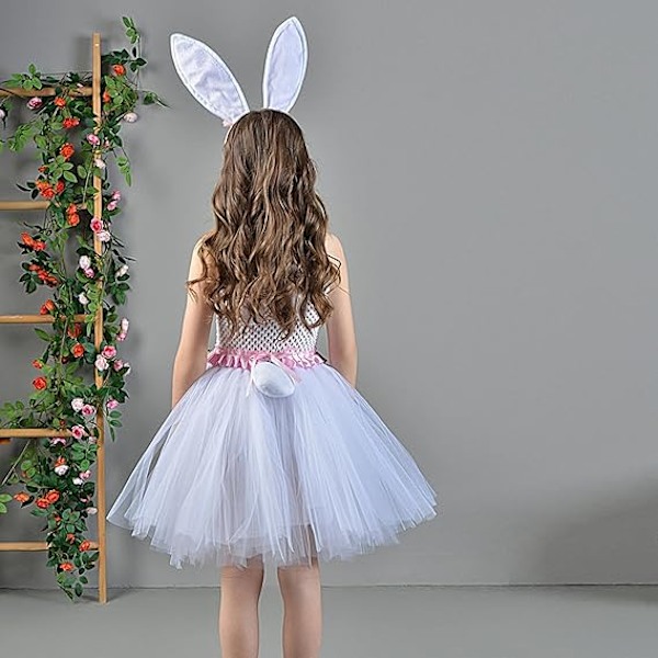 Qyljeiwred Kanin Tutu Kjole | Ferie Dyre Ballet Skørt Med Gulerodstaske - Kanin Tutu Outfit, Ferietøj Tilbehør Til Piger XL