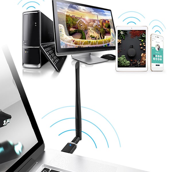 EDUP EP AC1686 GB Langaton verkkokortti Dual Band 2.4g 5.8G USB WIFI-sovitin 1300Mbps