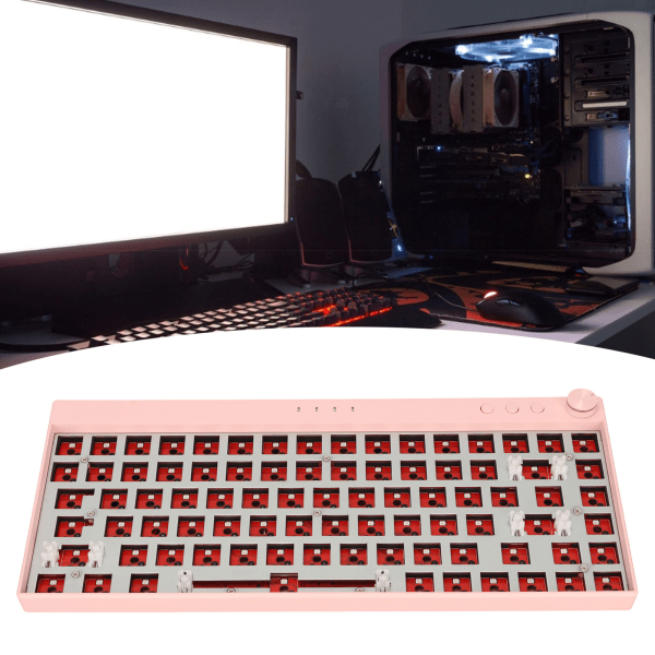 Mekaaninen näppäimistösarja 84 Key DIY RGB Lighting Hot Swap langaton 2.4G BT 3.0 5.0 Type C langallinen mukautettu näppäimistö Winille Pink