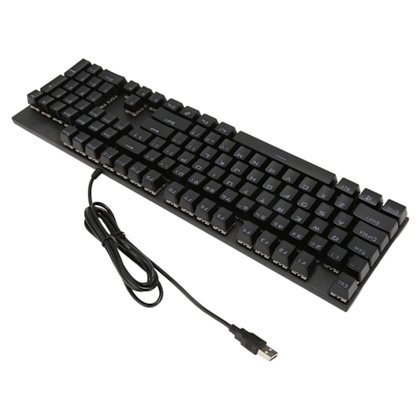 Mekanisk tangentbord i fullstorlek, 104 tangenter, USB-anslutet speltangentbord med numeriskt tangentbord, röd brytare för Windows, svart