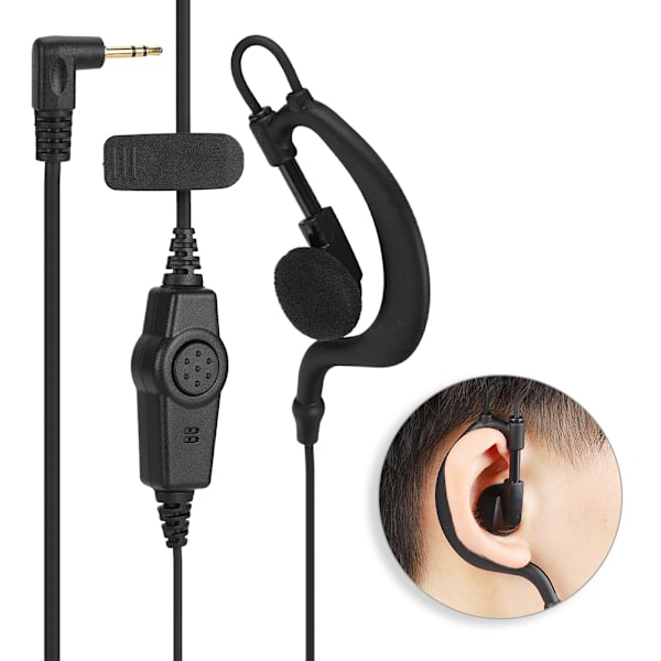 G-formad enkel stift walkie talkie headset tvåvägsradio hörlurar öronkrok