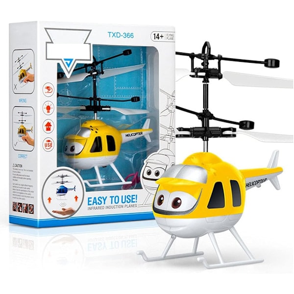 Fjärrstyrd Mini RC Helikopter RC Flygplan Elektriskt RC Flygplan Flygplansmodell Smart Sensor Krockbeständig Pojkflicka Leksak Flygplan Presenter Yellow