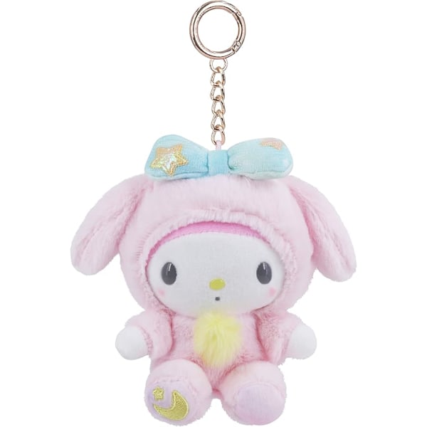 Anime My Melody Nøglering Plys Udstoppet Nøglering Kawaii Tegneserie Nøglering Taske Vedhæng til Drenge og Piger 5,11 tommer