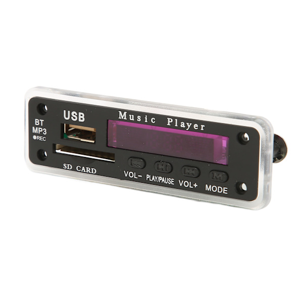 DC12V Bluetooth 5.0 Dekoding Board Støtte SD-kort USB FM AUX Bluetooth Opptak Tilbakekalling MP3 Dekoding Board Modul Svart