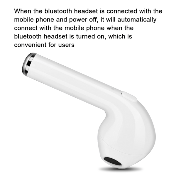 Mini Single-Ear Bluetooth 4.1 Headset Trådlöst Handsfree Sport Utomhus Super Lätt Vit