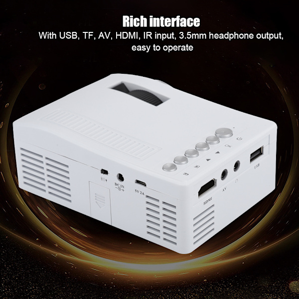 UC18 Mini LED -projektori AV/HDMI/USB/TF-tulolla ja 3,5 mm:n kuulokelähdöllä