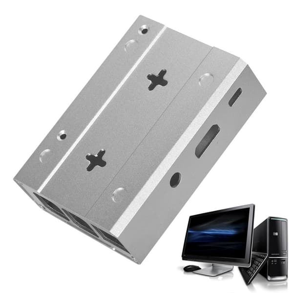 Anti-interferens aluminiumlegering etui for Raspberry Pi 3B+/3B/2B - Rask varmeavledning - Sølv