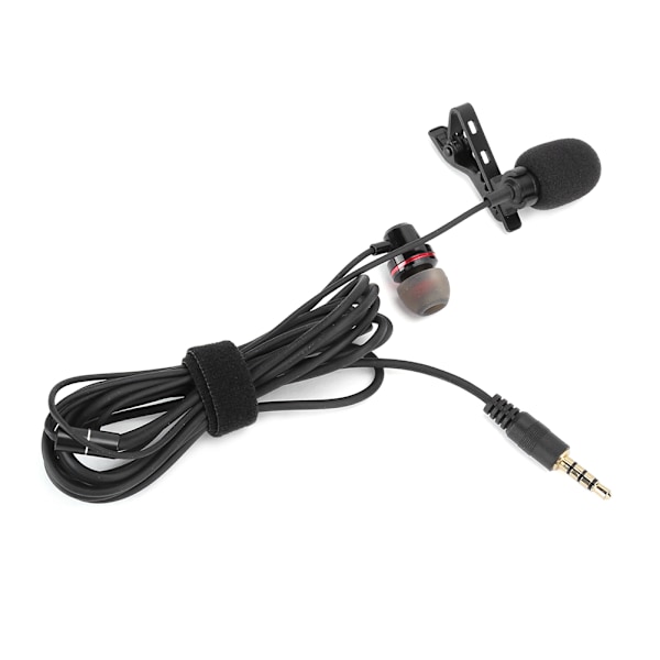 2 i 1 Trådbunden Minikrofon med Hörlurar för att Spela in Korta Videor 3,5 mm Pick Up Mikrofon (MikrofonHörlurar )