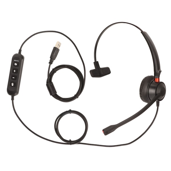 USB Business Headset ENC Støjreduktion Enkeltsidet Kablet PC Hovedtelefon med Højttaler Lydstyrke Justering Mikrofon Mute