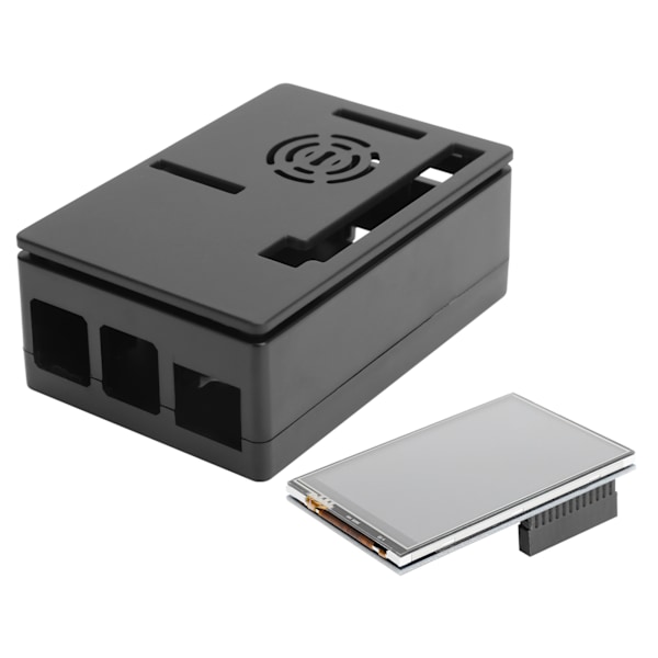 For Raspberry Pi 4B Case Shell Kit LCD 3.5in Touch Screen Stand Fan Computer Supplies(Shell Fan 3.5in Screen )
