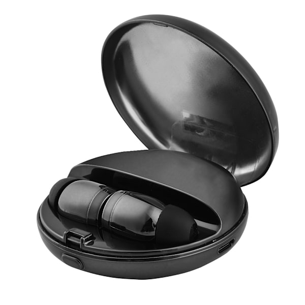 Mini Binaural HiFi 3D Surround Bluetooth 5.0 TWS Öronproppar Trådlöst Headset Laddningsbox Svart