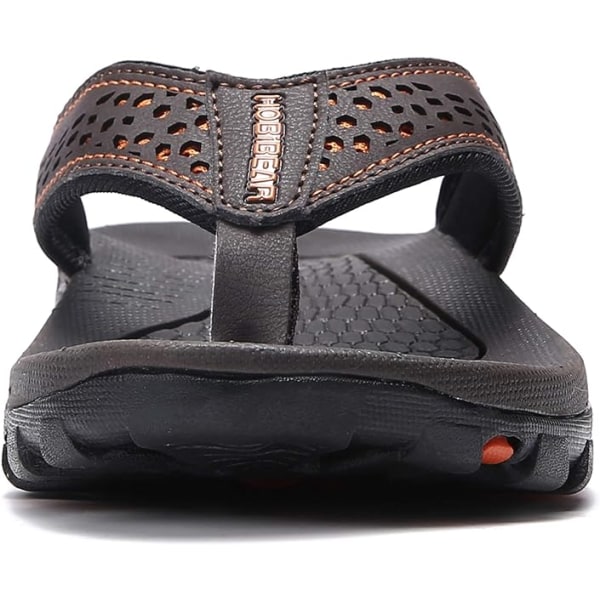 Herr Sport Flip Flops Komfort Casual Thong Sandaler Utomhus Brown/Orange 43