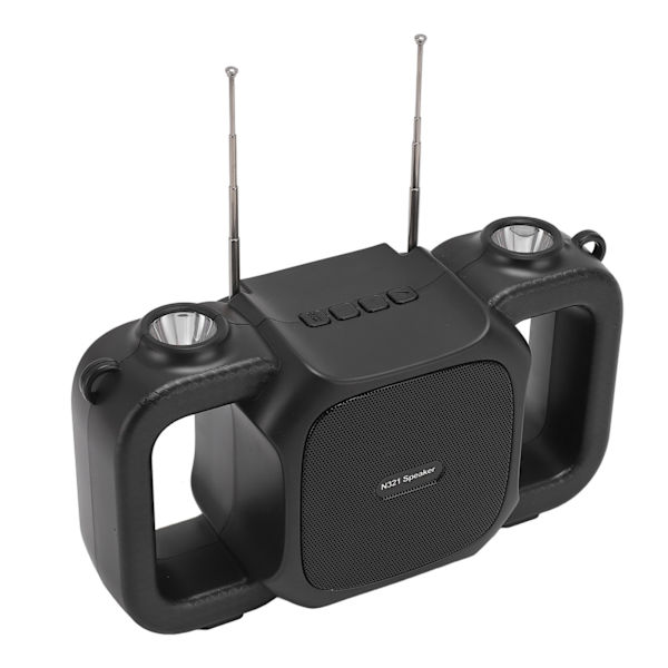 Aurinkokäyttöinen Bluetooth-kaiutin monitoiminen FM-radiohätä-LED-valolla kannettava ulkokaiutin