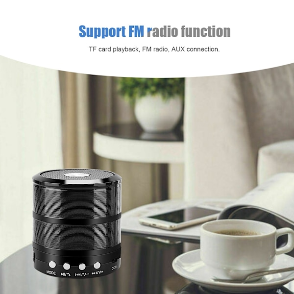 Mini kannettava Bluetooth V4.1 langaton kaiutin Audio Stereo Hansfree-kaiutin musta