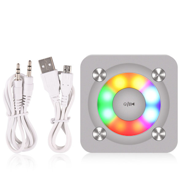 Mini bärbar HIFI Bluetooth Stereo Bass Music Speaker Player Färgglad LED Blinkande Ljus