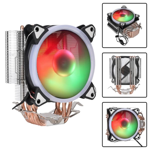 12cm 3Pin Computer PC Køling Heatsink Fan CPU Køler Led Køler Fan med 6 Kobberrør