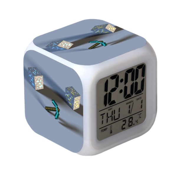 Wekity Anime  Alarm Clock One Piece LED Square Clock Digital Alarm Clock with Time, Temperature, Alarm, Date