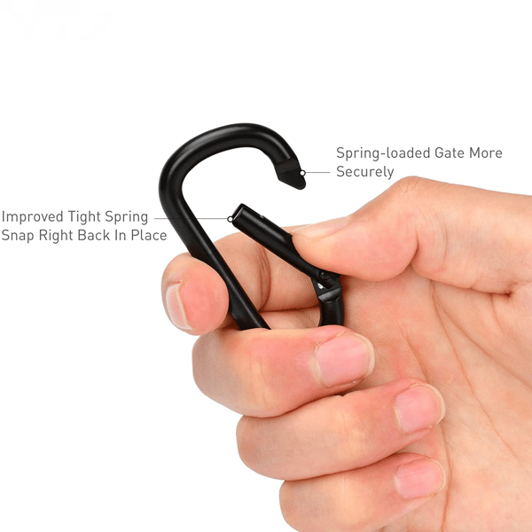 Karbinhake, 1,6\" Liten karbinhake nyckelring, Multi-use Aluminium D-ring Karabinerklämmor
