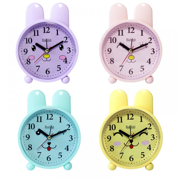 SAYTAY lasten herätyskello, sarjakuvaherätyskello Little Rabbit -herätyskello, opiskelijoiden lasten kodin sisustuspöytäkello (sininen kuviolla)