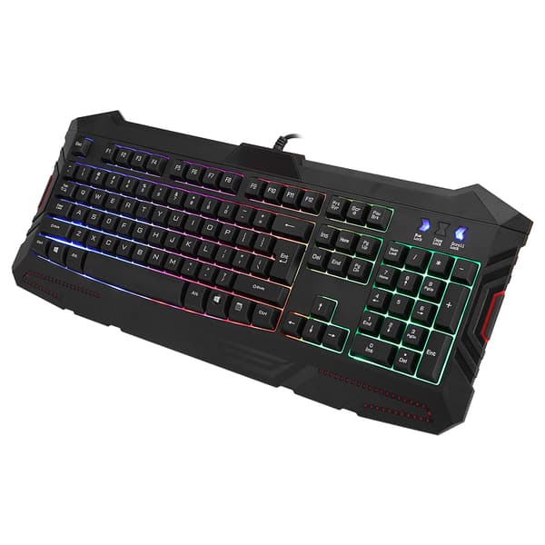 2 farver glød regnbue baggrundsbelyst kablet gaming tastatur til computer Mac PC sort