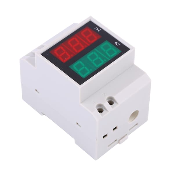Digital Din Skinne LED Amperemeter Strøm Volt Amp Meter Voltmeter Display AC80-300V