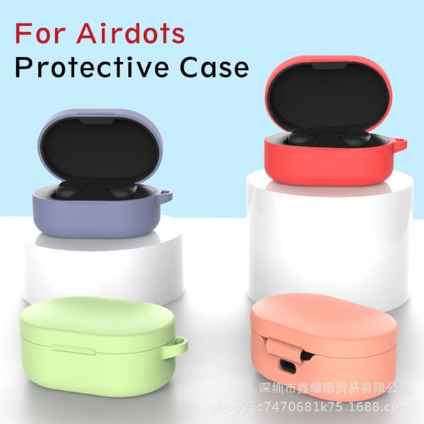 Til Redmi AirDots 2 Hovedtelefon Cover Airdots2 Youth Edition Solid Color Silikonbeskyttelse Lavendel Grå
