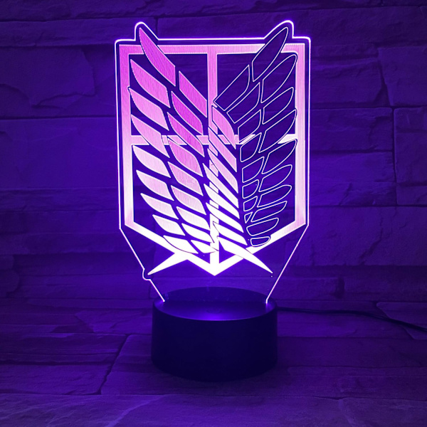 Angrep på Titan 3D Anime Lampe Natt Levi Ackerman Illusjon Natt Figur fra Angrep På Titan Japansk Anime Led Sensor Lys