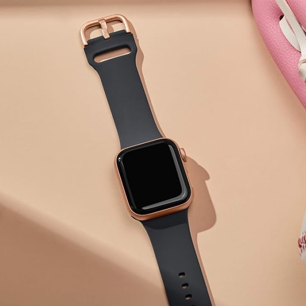 Apple Watch-rem i myk silikon, sportsarmbånd, erstatningsrem, egnet for hele Iwatch-serien (mørkegrå 38/40/41 mm)