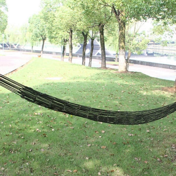Hængekøje i holdbart nylonnet med reb til udendørs brug, rejser, camping, have, hængende gynge, soveseng, bærbar, grøn