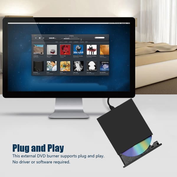 8X Ekstern DVD-brænder DVD/CD/VCD Tabsløs dataoverførsel USB 3.0 DVD-drev
