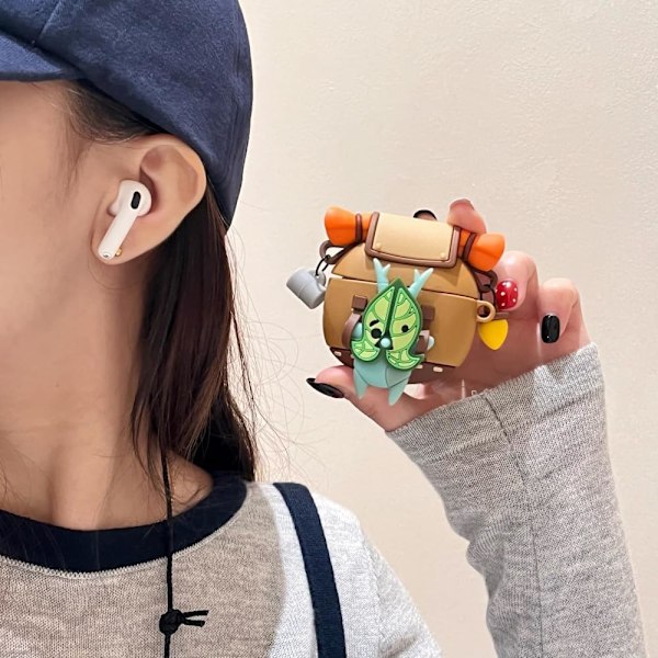 Etui for AirPods 4. generasjon [2024], for Airpods 4 Søtt tegneserie-silikonørepropp-etui med nøkkelring for gutter og jenter