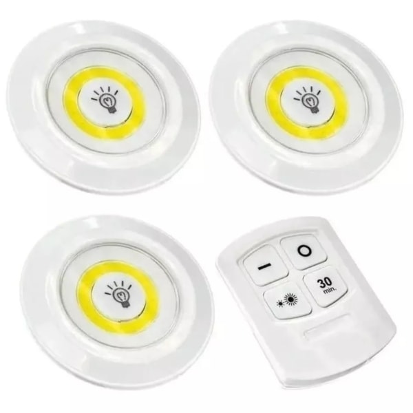 COB Smart trådløs fjernbetjening Natlys Dekorativt køkkenskab Trappegang Badeværelsesbelysning Mini Touch LED-lys med fjernbetjening