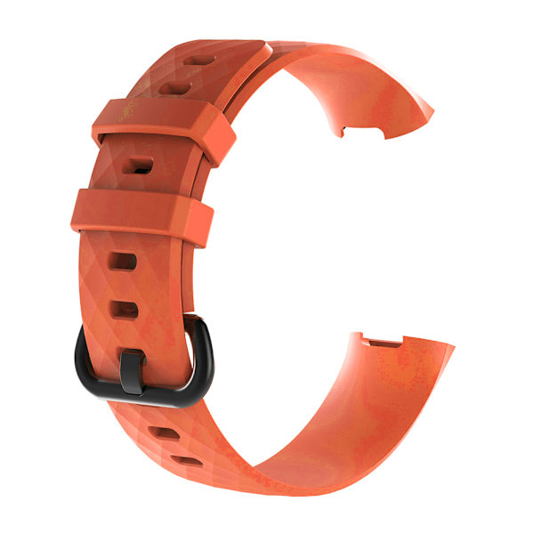 Størrelse L Ingen Sprekker Klokkebånd Komfortabel Bruk Armbåndsur Bånd for Fitbie Charge 3 - Oransje