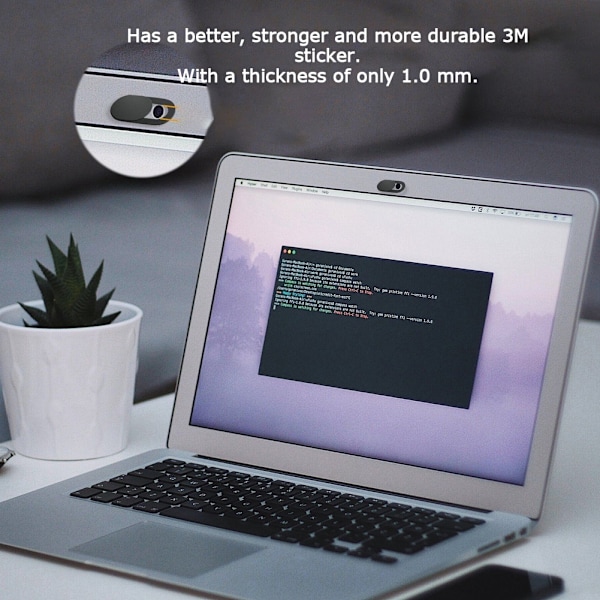 3 stk 1,0 mm Ultra tynn beskyttende deksel for webkamera for datamaskin bærbar telefon svart