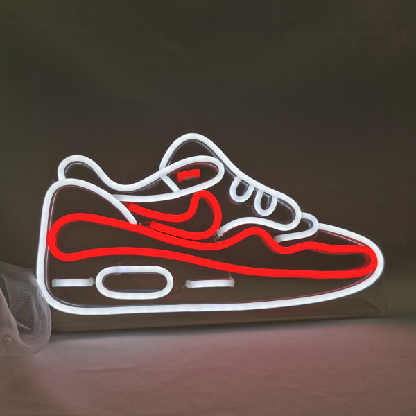 Ins Holiday Creative Gaver Dimmer Modellering Lys LED Dekorative Lys Sneakers Dekorasjon Neon Lys（Hvit+R）