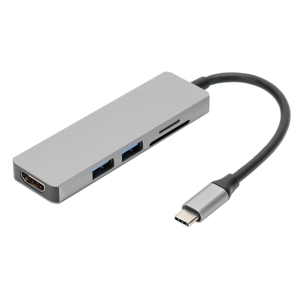 5 i 1 Type-C till HDMI-adapter 2 USB 3.0 minneskortläsare Multiport-konverteradapter